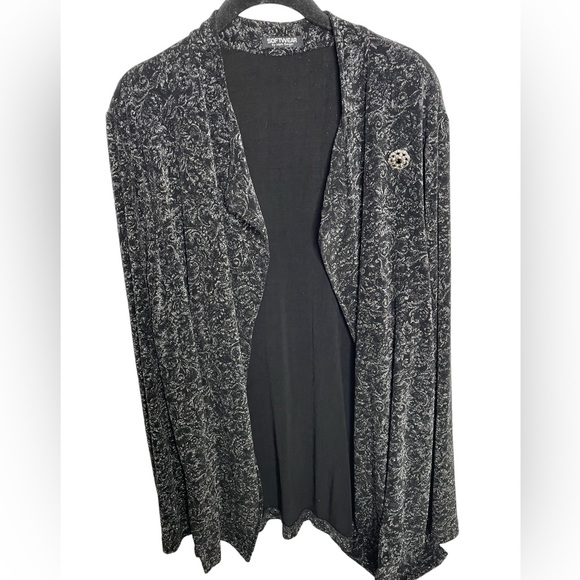 Softwear By Mark Singer Sparkly Stretchy Open Cardigan Sz L - Picture 3 of 8